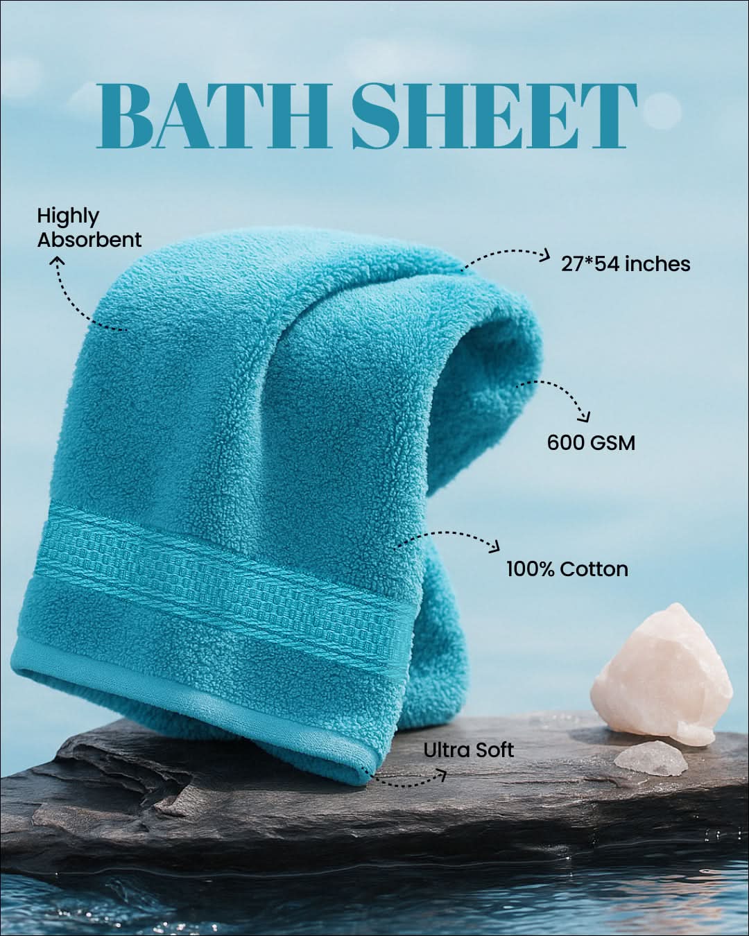 Cottons Clout™ Luxury bluebird  Bath Towel