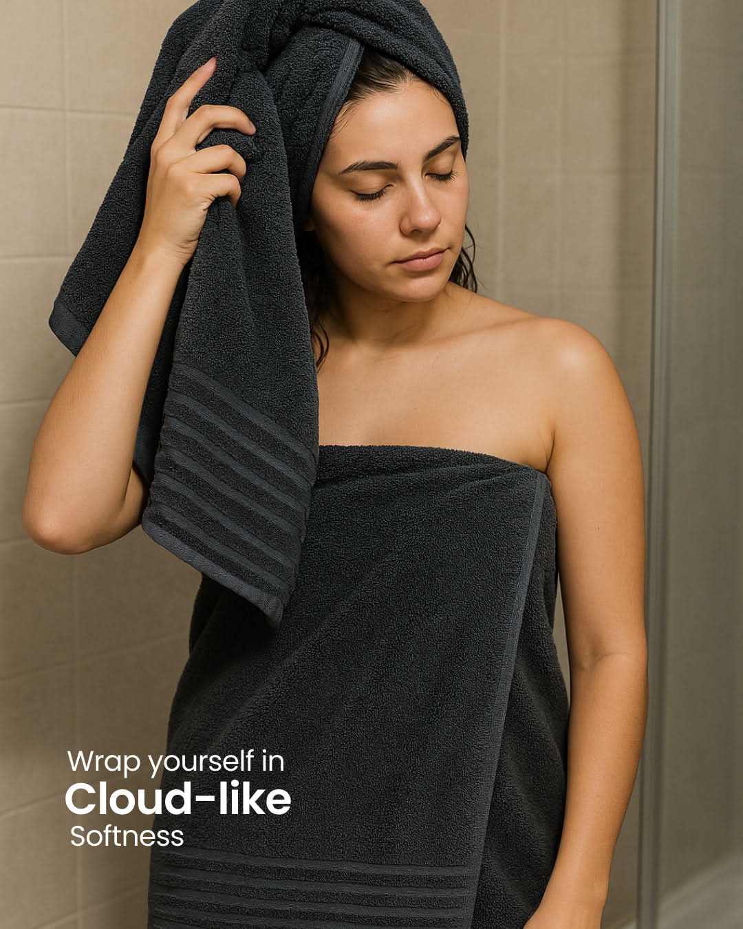 Cottons Clout™ Everyday Essential Black Towel Pack Of 6