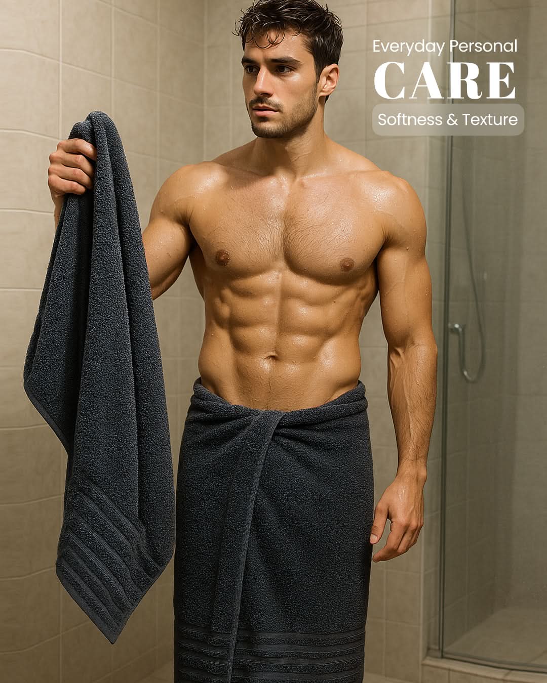 Cottons Clout™ Everyday Essential Black Towel Pack Of 6