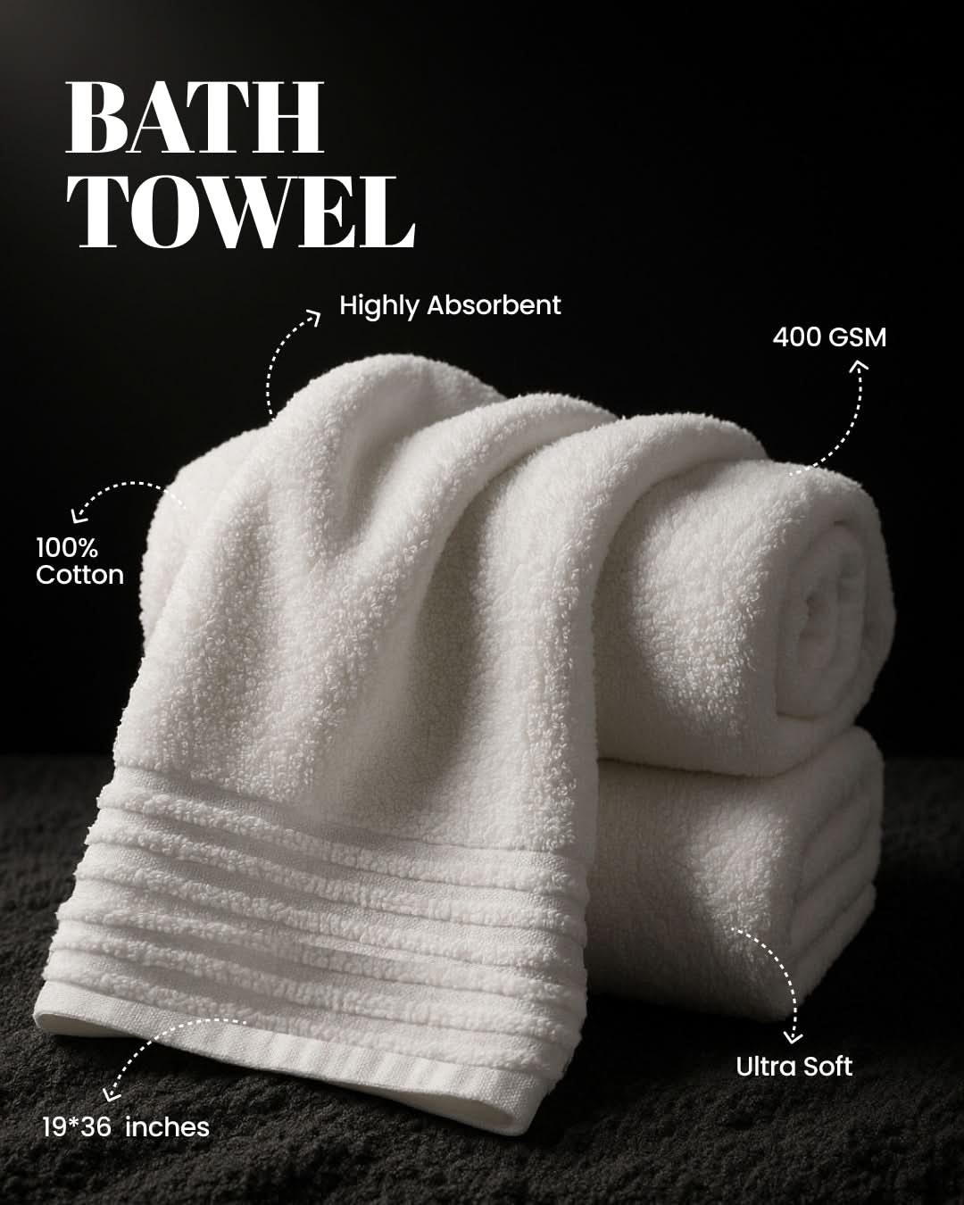 Cottons Clout™ Everyday Essential White Towel Pack of 6